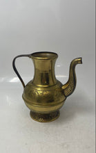 Load image into Gallery viewer, Vintage Solid Brass Tableware Ewer Pitcher Creamer Etched Flowers India