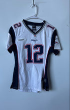 Load image into Gallery viewer, Nike Mens White Blue New England Patriots Tom Brady #12 NFL Jersey Sport Size L