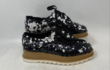 Load image into Gallery viewer, Cape Robbin Womens Zyra-1 Black Sequin Low-Top Lace-Up Sneaker Shoes Size 9M