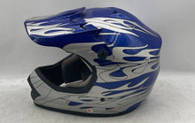Load image into Gallery viewer, TCMT Unisex HY601 Blue & Gray Printed Cushioned Motorcycle Helmet Size XL