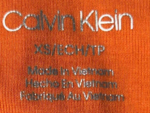 Load image into Gallery viewer, Calvin Klein Womens Orange Short Cap Sleeve Henley Neck Blouse Top Size XS