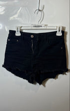 Load image into Gallery viewer, Zara Womens Black Dark Wash Raw Hem Pockets Denim Cut-Off Shorts Size 4