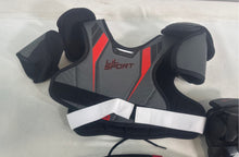 Load image into Gallery viewer, Bauer Lil' Sport Kids Black And Red Hockey Sports Armor Set Size L Set Of 3
