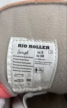 Load image into Gallery viewer, Rio Roller Unisex Script Teal Coral Lace-Up Roller Skates Size UK 5 EUR 38