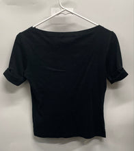 Load image into Gallery viewer, Lauren Ralph Lauren Womens Black Short Sleeve Boat Neck Blouse Top Size PS