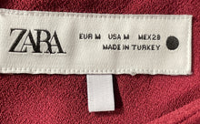 Load image into Gallery viewer, Zara Womens Red Short Sleeve Round Neck Back Zip Mini Dress Size Medium