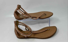 Load image into Gallery viewer, Aldo Womens Beige Leather Open Toe Ankle Strap Thong Sandals Size 7.5