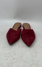 Load image into Gallery viewer, Arezzo Womens Red Suede Pointed Toe Slip-On Mule Flats Size EUR 39