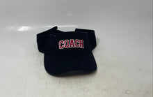 Load image into Gallery viewer, Coach Womens Black Red White Logo Adjustable Hook & Loop Visor Cap One Size
