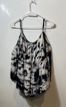 Load image into Gallery viewer, Forever 21 Womens Black White Tie-Dye Cold Shoulder Pullover Blouse Top Size L