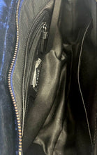 Load image into Gallery viewer, Studio 33 Womens Blue Velvet Double Handle Pockets Zip Top Lined Satchel Handbag