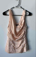 Load image into Gallery viewer, Express Womens Peach Sleeveless Cowl Neck Side Zip Ruched Tank Top Size Small