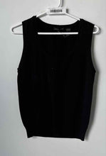 Load image into Gallery viewer, Jeanne Pierre Womens Black Knitted Round Neck Sleeveless Sweater Vest Size M