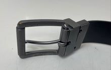 Load image into Gallery viewer, Timberland Mens Dark Brown Black Leather Adjustable Buckle Reversible Dress Belt