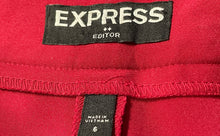 Load image into Gallery viewer, Express Womens Editor Red Flat Front Pockets Straight Leg Dress Pants Size 6
