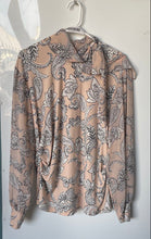 Load image into Gallery viewer, Calvin Klein Womens Multicolor Paisley Print Long Sleeve Blouse Top Size XL