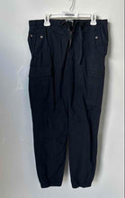 Load image into Gallery viewer, H&M Womens Blue Flat Front Elastic Waist Regular Fit Cargo Jogger Pants Size M