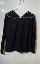 Load image into Gallery viewer, Express Womens Black Lace Overlay Long Sleeve Round Neck Blouse Top Size M