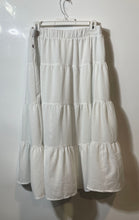 Load image into Gallery viewer, Tommy Hilfiger Womens White Elastic Waist Tiered Midi A-Line Skirt Size Large