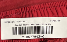 Load image into Gallery viewer, Nike Mens Air Jordan Red Statement Essentials Warmup Drawstring Track Pants XL