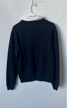 Load image into Gallery viewer, Zara Mens Blue Long Sleeve Collared Casual Pullover Sweatshirt Size Small
