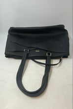 Load image into Gallery viewer, Lovevook Womens Black Faux Leather Double Handle Zip Magnetic Laptop Tote Bag