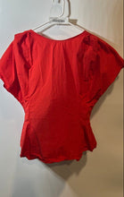 Load image into Gallery viewer, Zara Womens Red Cotton Short Flared Sleeve Crew Neck Blouse Top Size Medium