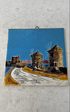 Load image into Gallery viewer, Handmade By Nassos Ceramic Paint Wall Plaque Windmills Landscape Decor Tile
