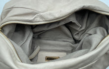 Load image into Gallery viewer, Elie Tahari Womens Beige Leather Chain Double Handle Zip Top Shoulder Bag