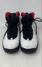 Load image into Gallery viewer, Nike Boys Air Jordan 10 Retro White Black Red Leather Sneakers Shoes Size 7Y