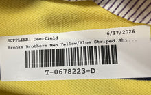 Load image into Gallery viewer, Brooks Brothers Mens Yellow Blue Striped Cotton Short Sleeve Polo Shirt Size M