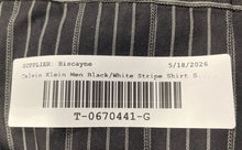 Load image into Gallery viewer, Calvin Klein Mens Black White Striped Cotton Dress Shirt Size M 15.5 32/33