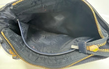 Load image into Gallery viewer, Authentic Tory Burch Womens Blue Pockets Adjustable Strap Crossbody Bag Damaged