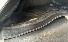 Load image into Gallery viewer, Steve Madden Womens Black Gold Pebble Leather Adjustable Strap Backpack