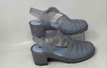 Load image into Gallery viewer, Melissa Womens Possession Blue Clear Glitter Block Heel Fisherman Sandals Size 8