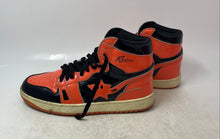 Load image into Gallery viewer, Reason Mens Jrdn 1 Black Orange Lace-Up High Top Sneaker Shoes Size 10.5
