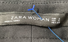 Load image into Gallery viewer, Zara Womens Black Slash Pockets Belt Loops Hook & Bar Ankle Pants Size Small