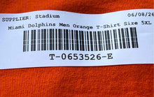 Load image into Gallery viewer, Fanatics Mens Orange Cotton Miami Dolphins Crew Neck Pullover T-Shirt Size 5XL