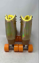 Load image into Gallery viewer, Cosmic Womens Gold-Tone Lace-Up 4 Wheel Roller Skates Size 6