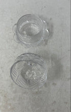 Load image into Gallery viewer, Vintage Clear Engraved Glass Round Shape Scalloped Edge Jewelry Box With Lid