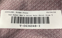 Load image into Gallery viewer, Ted Baker Mens Purple Print Cotton Short Sleeve Collared Polo Shirt Size 5
