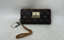 Load image into Gallery viewer, Beverly Hills Polo Club Womens Beige Brown Monogram Zip-Around Wallet With Tags