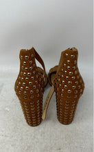 Load image into Gallery viewer, Michael Kors Womens Leela Brown Studded Suede Ankle Strap Sandals Size 9.5M