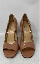 Load image into Gallery viewer, Talbots Womens Dark Nude Patent Leather Peep Toe Slip-On Pump Heels Size 7B