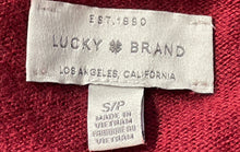 Load image into Gallery viewer, Lucky Brand Womens Burgundy Long Sleeve V-Neck Pullover Sweater Size Small