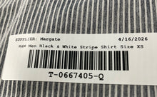 Load image into Gallery viewer, H&M Mens Black & White Striped Long Sleeve Slim Fit Button-Up Shirt Size XS