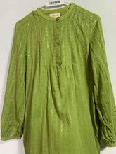 Load image into Gallery viewer, Style & Co Womens Green Textured Long Sleeve Quarter Button Shift Dress Size XS