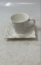 Load image into Gallery viewer, White Studded Tableware Serving Tea And Coffee Cup Saucer Set