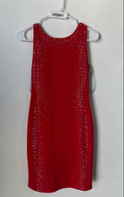 Load image into Gallery viewer, Calvin Klein Womens Red Beaded Sleeveless Stretch Back Zip Sheath Dress Size 4P