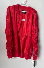 Load image into Gallery viewer, Jaywalker Mens Red Splatter Long Sleeve Full-Zip Bomber Jacket Size XXL
